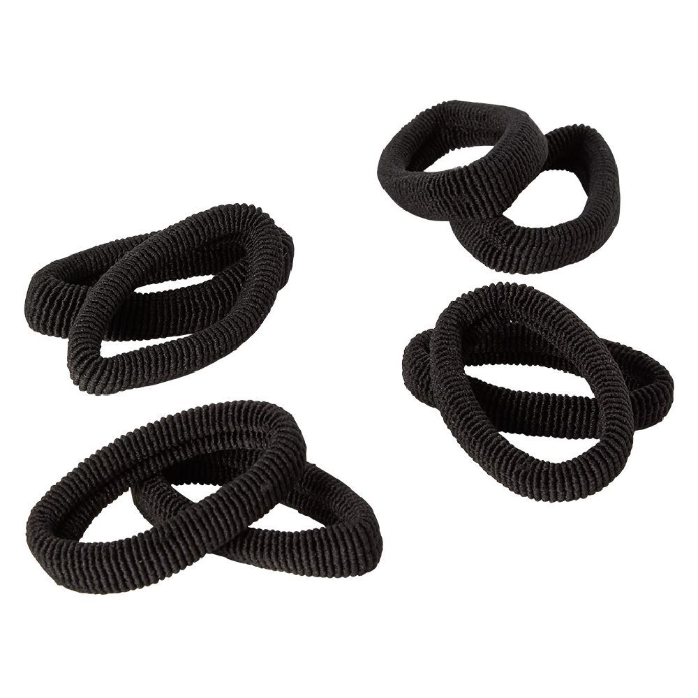 élastique en mousse noir strié x8