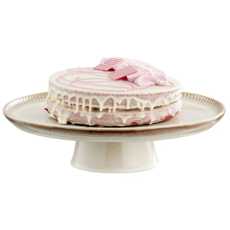 Taartplateau Camille - beige stoneware - &Oslash;31 cm