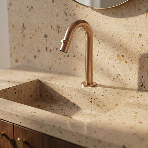 Lave-mains cuivre brossé eau froide Essebagno Indus