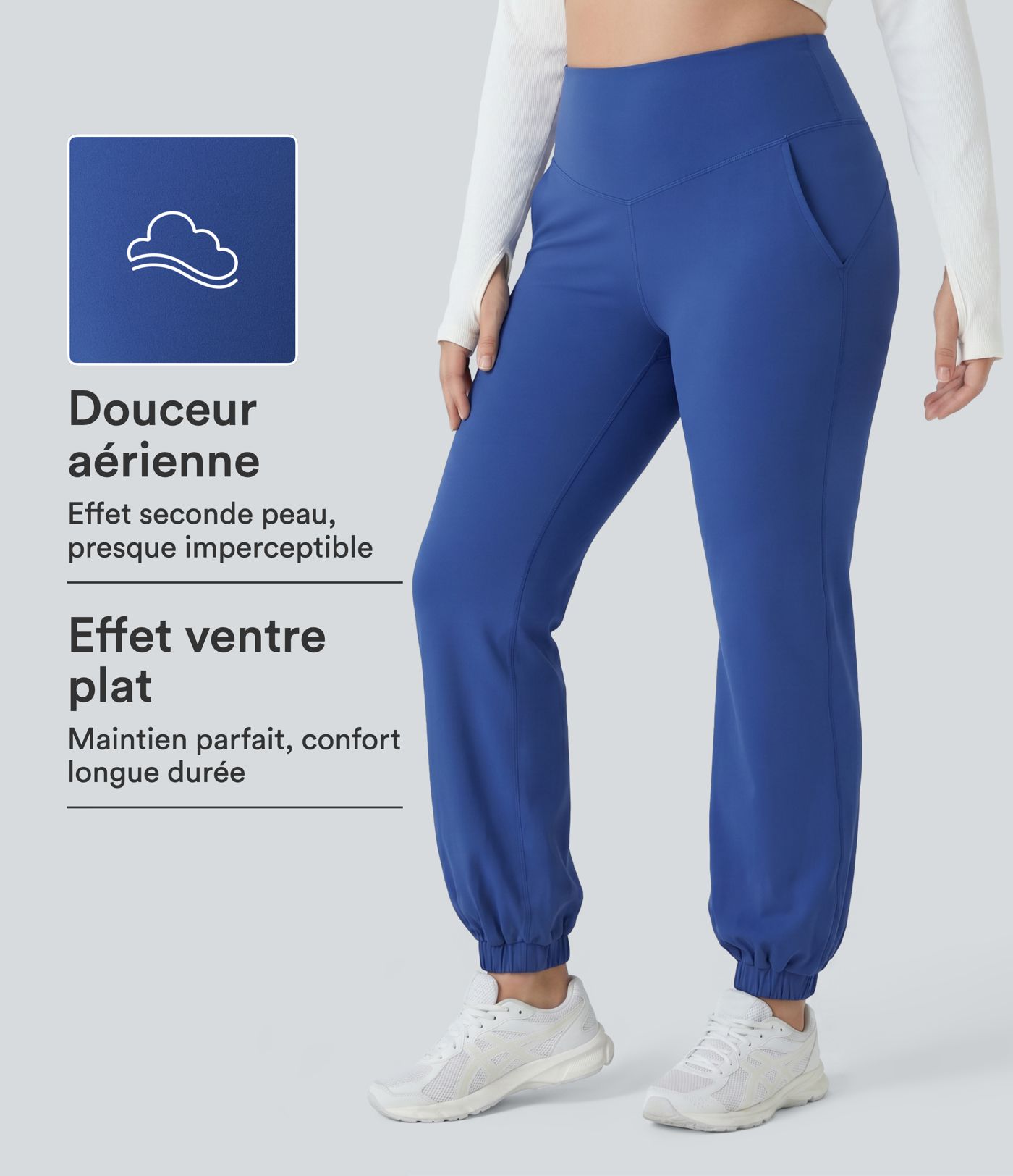 Jogging de danse grande taille SoftlyZero™ taille haute gainant coupe ballon avec poches et protection solaire UPF50