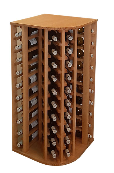 Meuble Range Bouteille de vin Série Godello en Pin Clair coin extérieur 40 bouteilles
