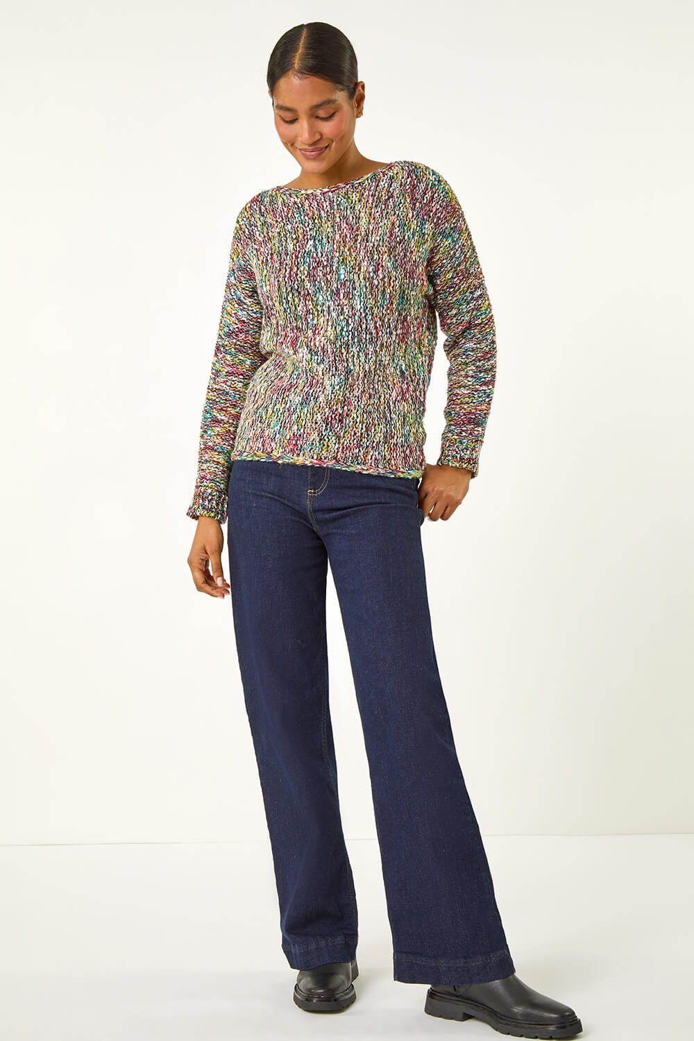 Roman Patterned Tape Yarn Knit Jumper