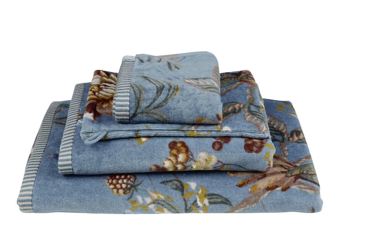 Pip Studio Secret Garden Gastendoek - set van 3 - 30x50 cm - Blauw