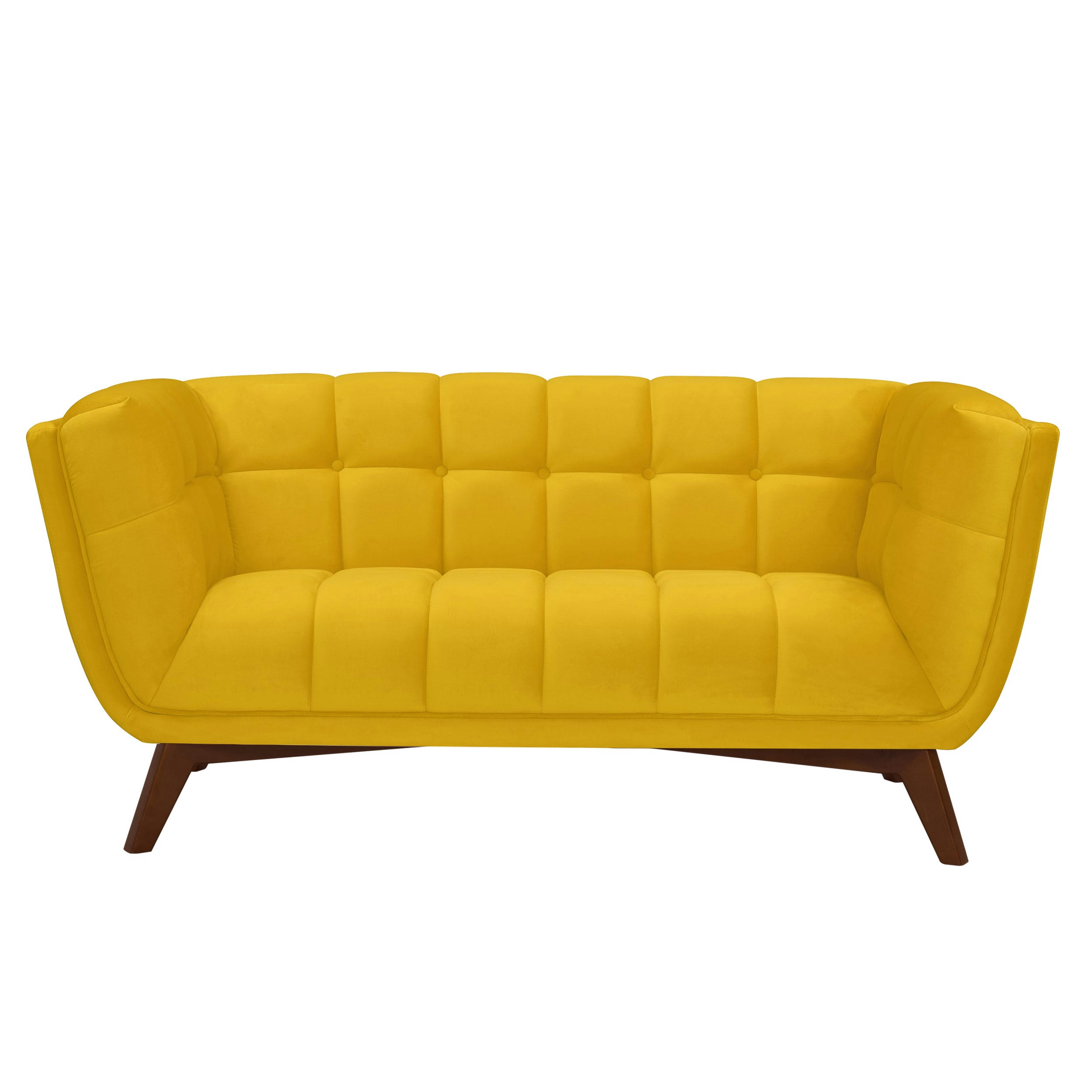 MONA - Canapé 2 places en velours jaune