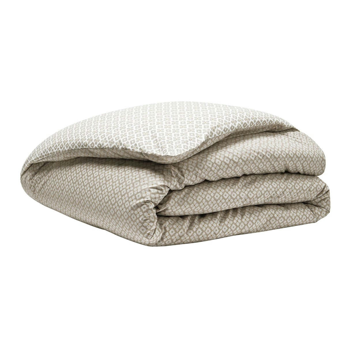 ALBA - Housse de couette en percale de coton beige 140x200