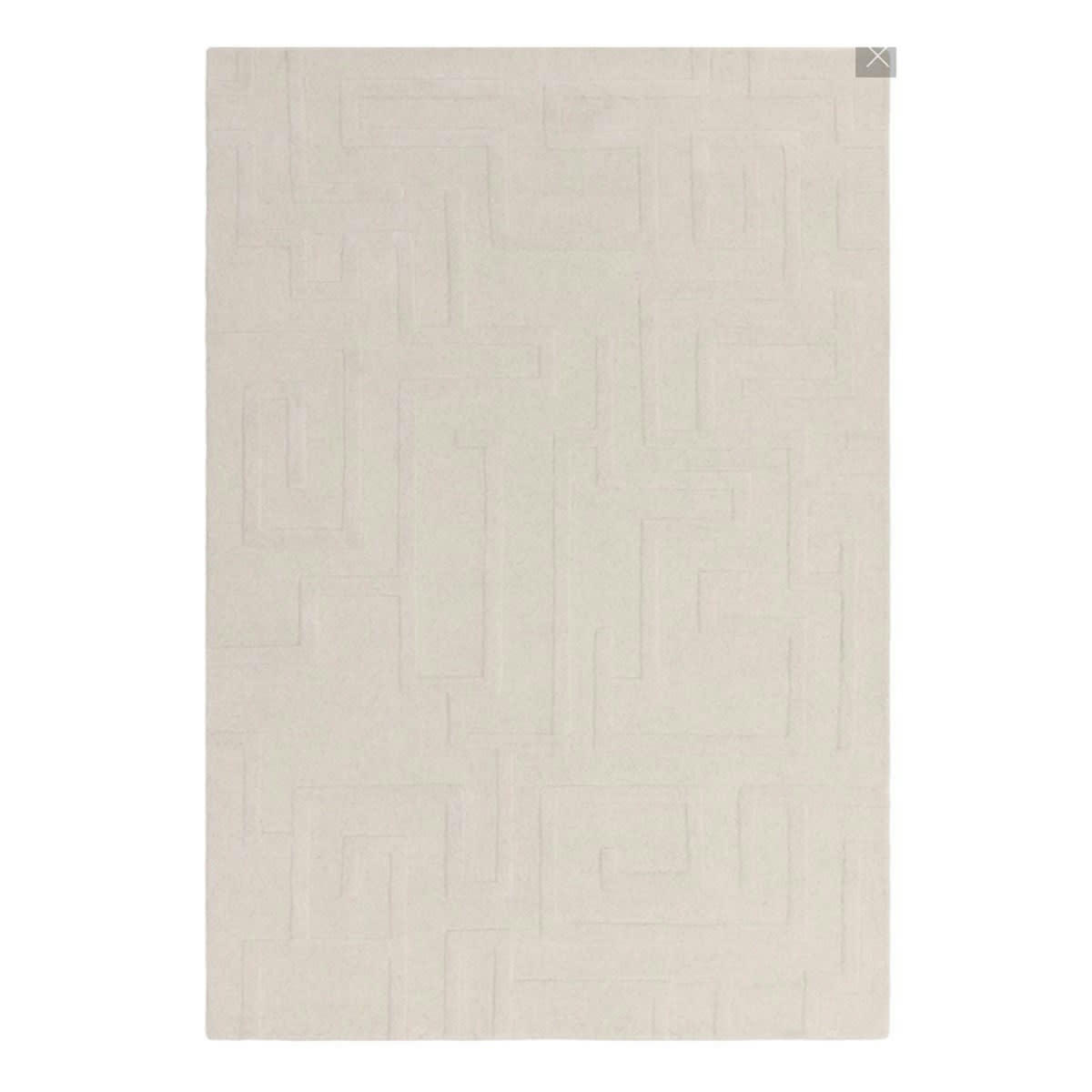 ZEMA - Tapis de salon en laine blanc cassé 120x170 cm