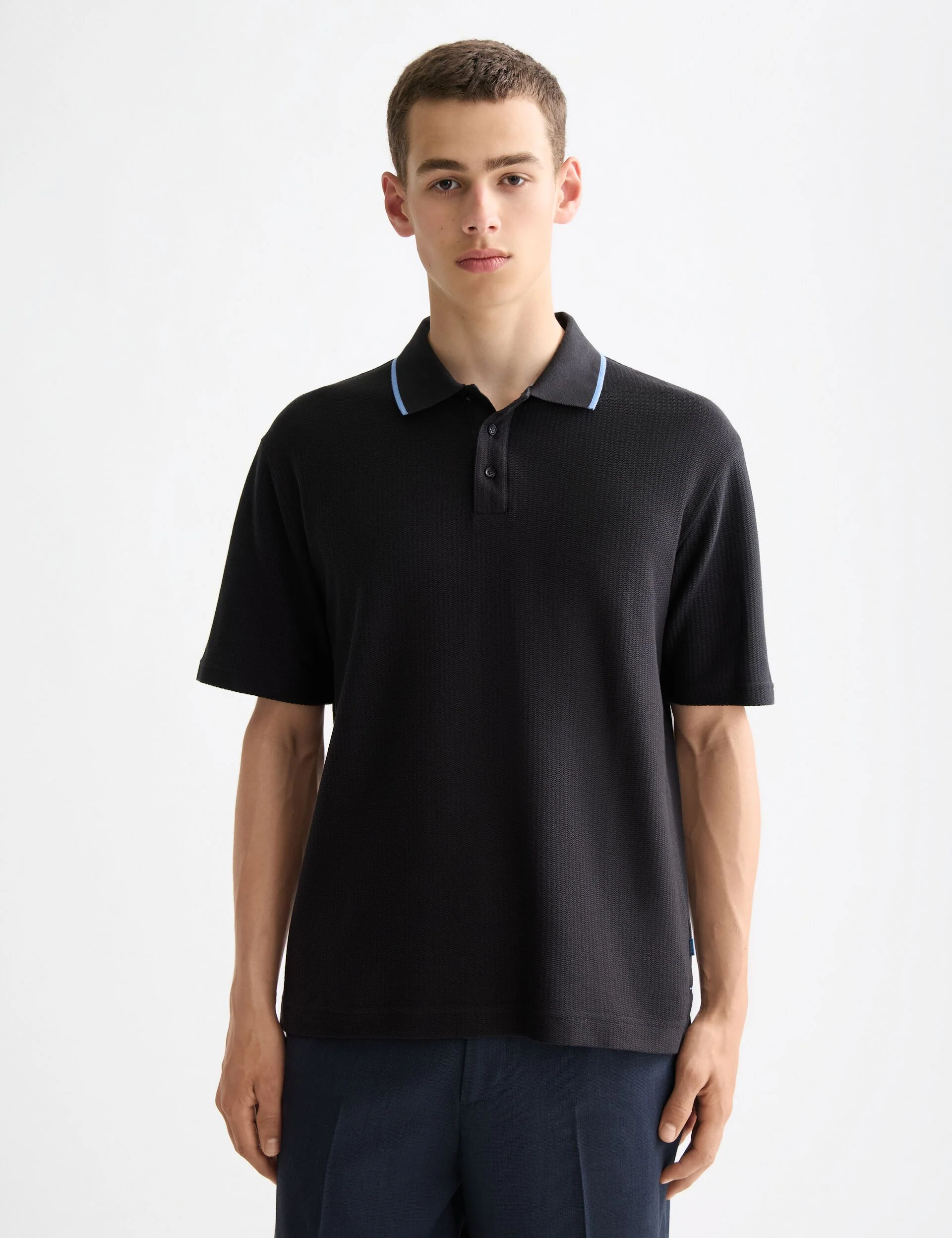 Structured relaxed fit polo