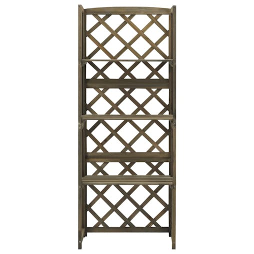 NNEVL Trellis with Shelves Grey 55x30x140 cm Solid Fir Wood