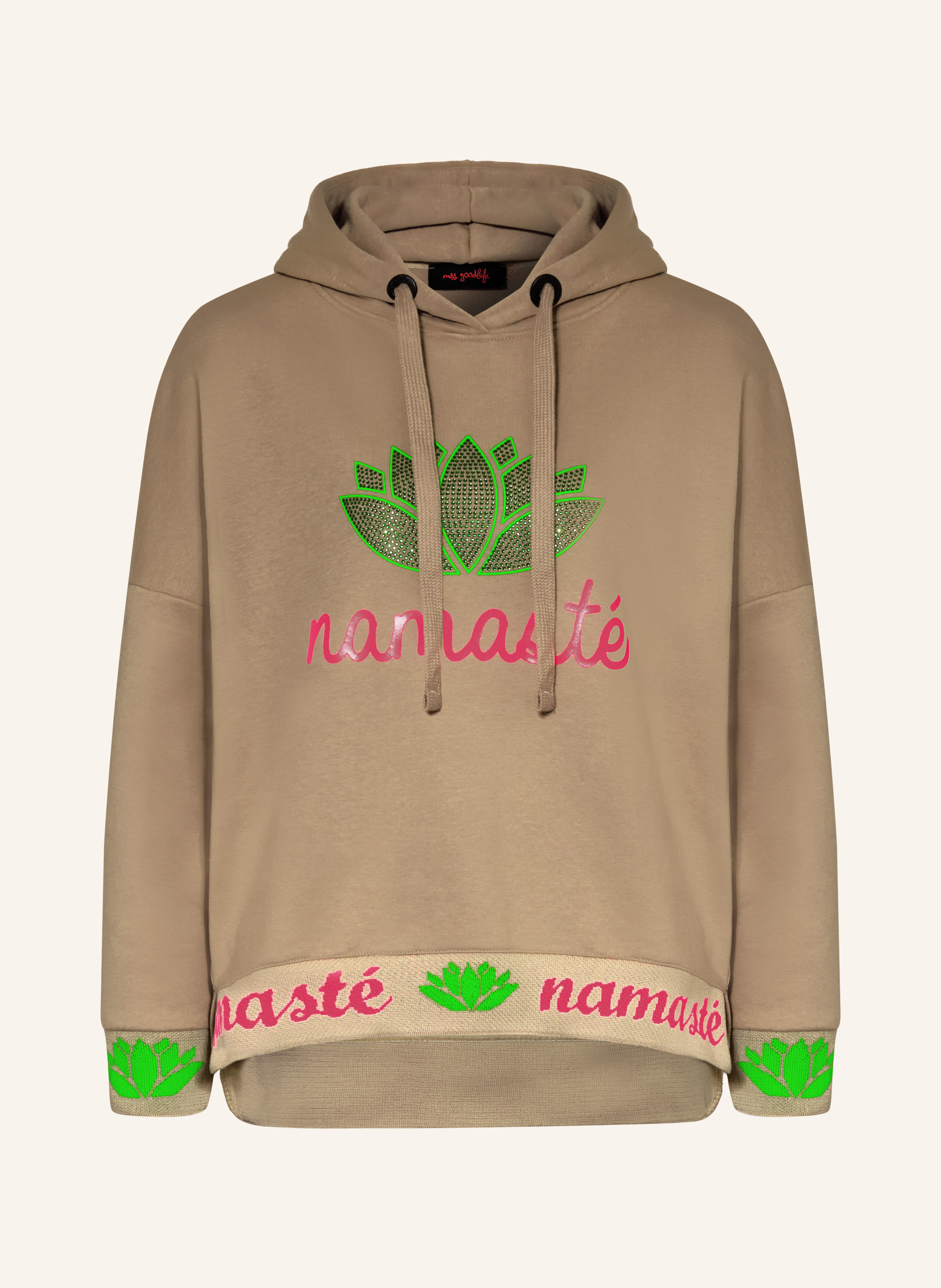 miss goodlife Hoodie mit Schmucksteinen