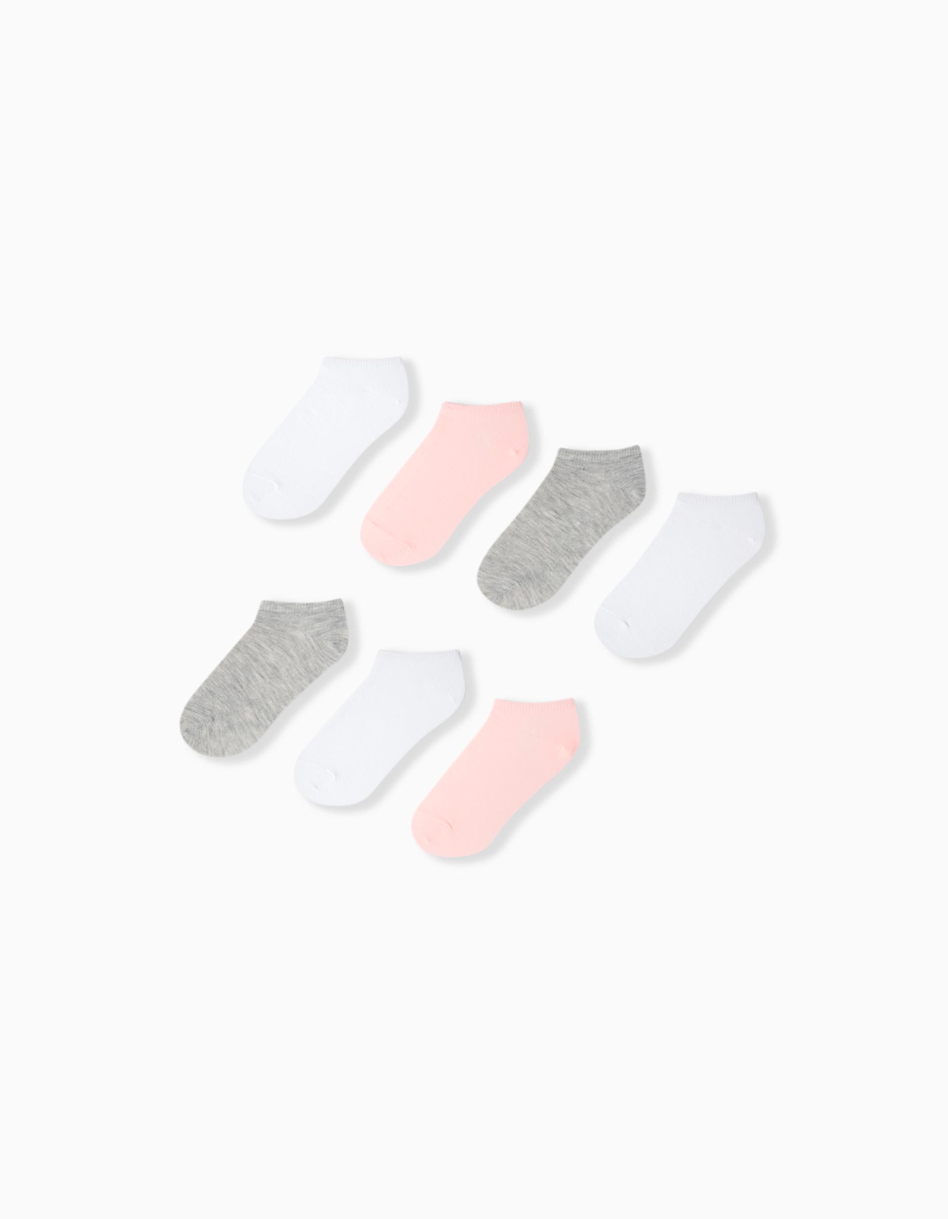 Pack 7 Pares de Meias Tornozelo, Menina, Multicor