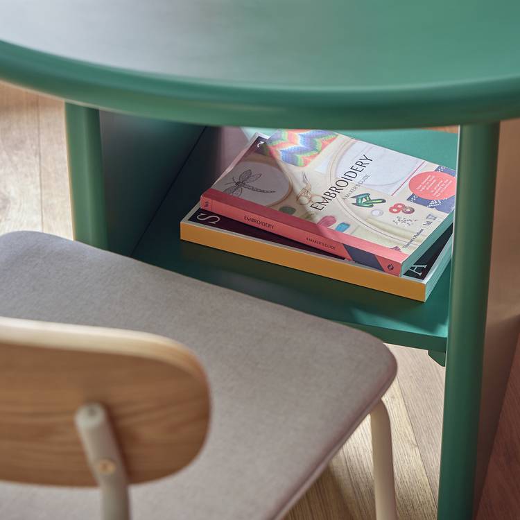 Habitat Geller Green Dining Table and 4 Natural Chairs