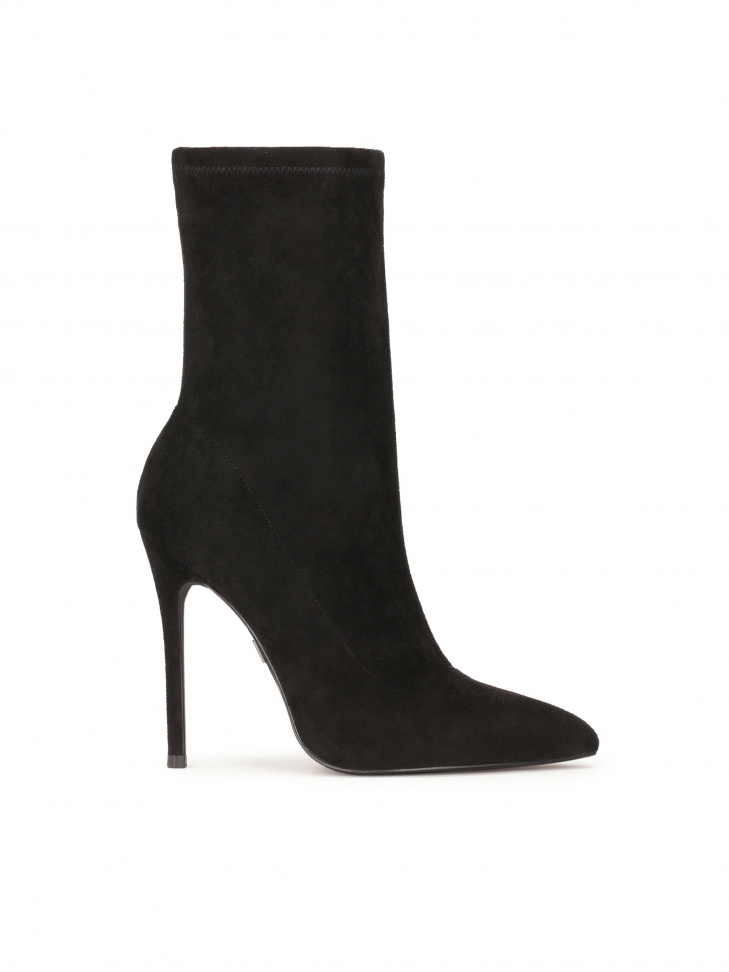 Black stiletto heeled boots