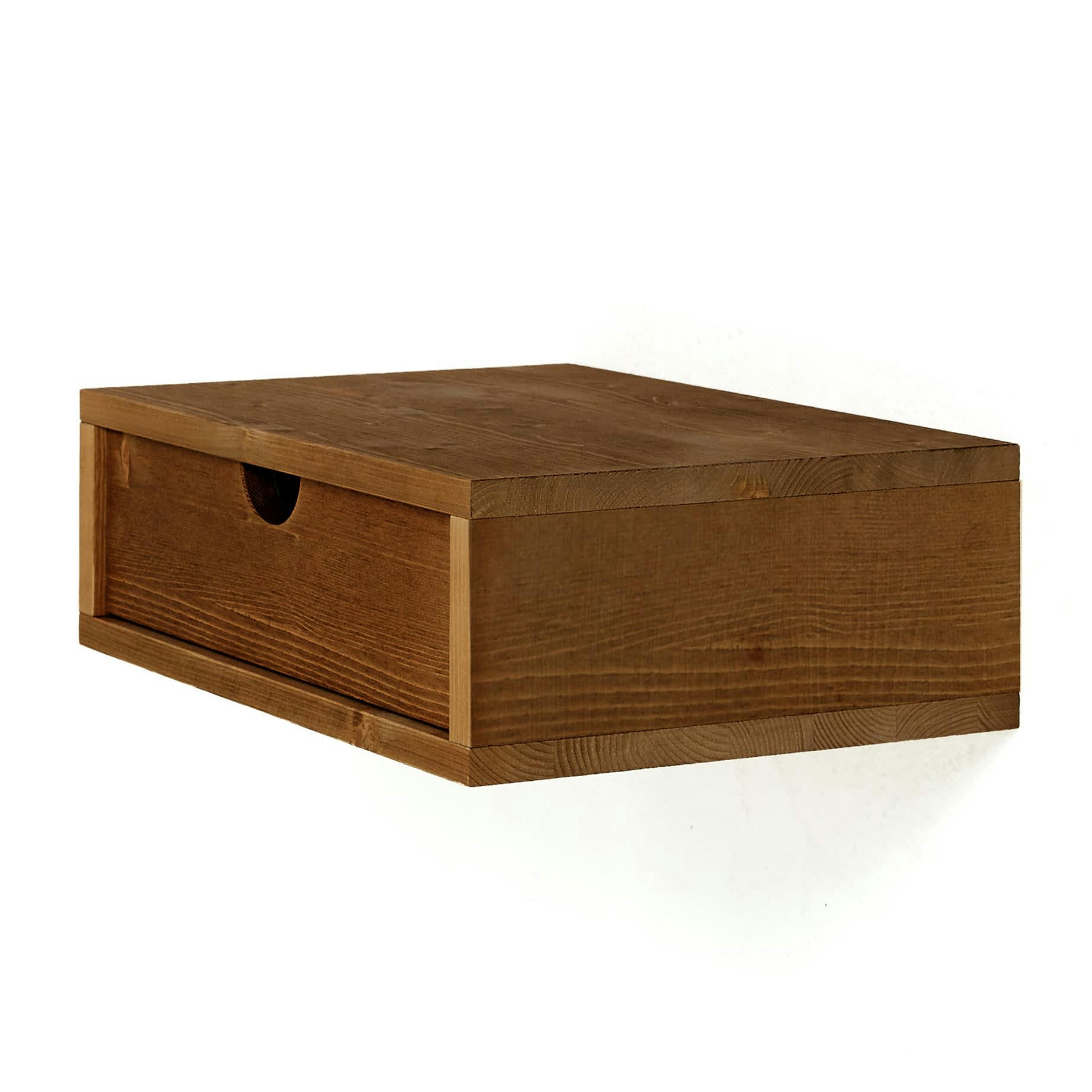 ANEU - Table de chevet flottante en bois de couleur marron