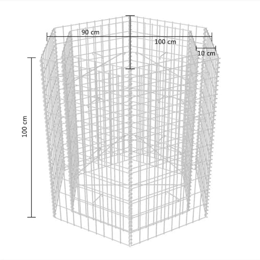 NNEVL Hexagonal Gabion Raised Bed 100x90x100 cm