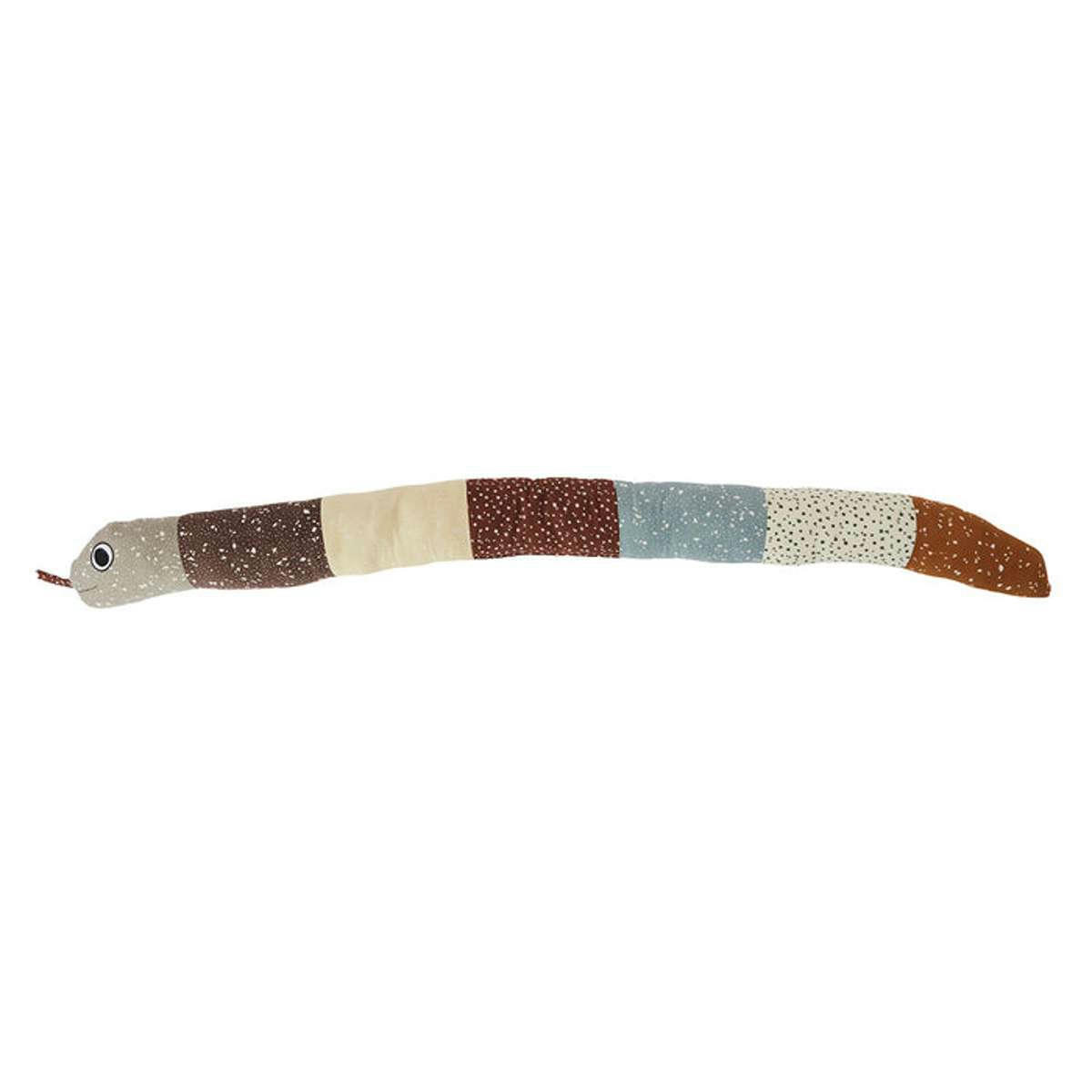 HEBI - Peluche serpent multicolore coton organique et polyester D17x160cm