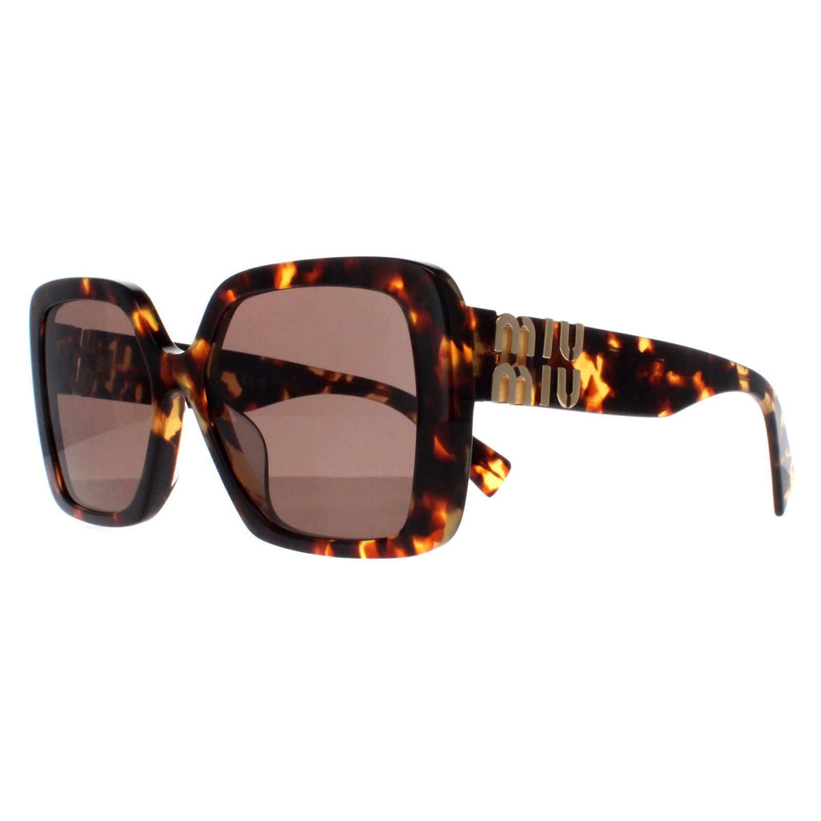 Miu Miu Square Honey Havana Dark Brown MU10YS