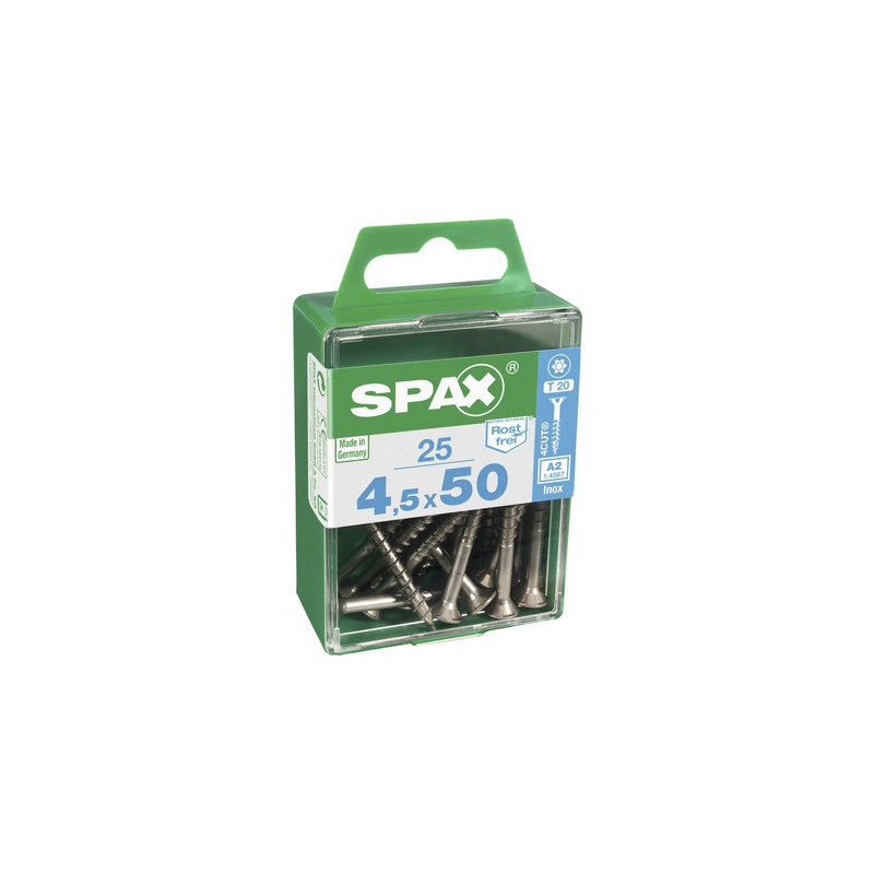 Vis TF Torx en inox Ø 4,5 x 50 mm 25 pièces SPAX