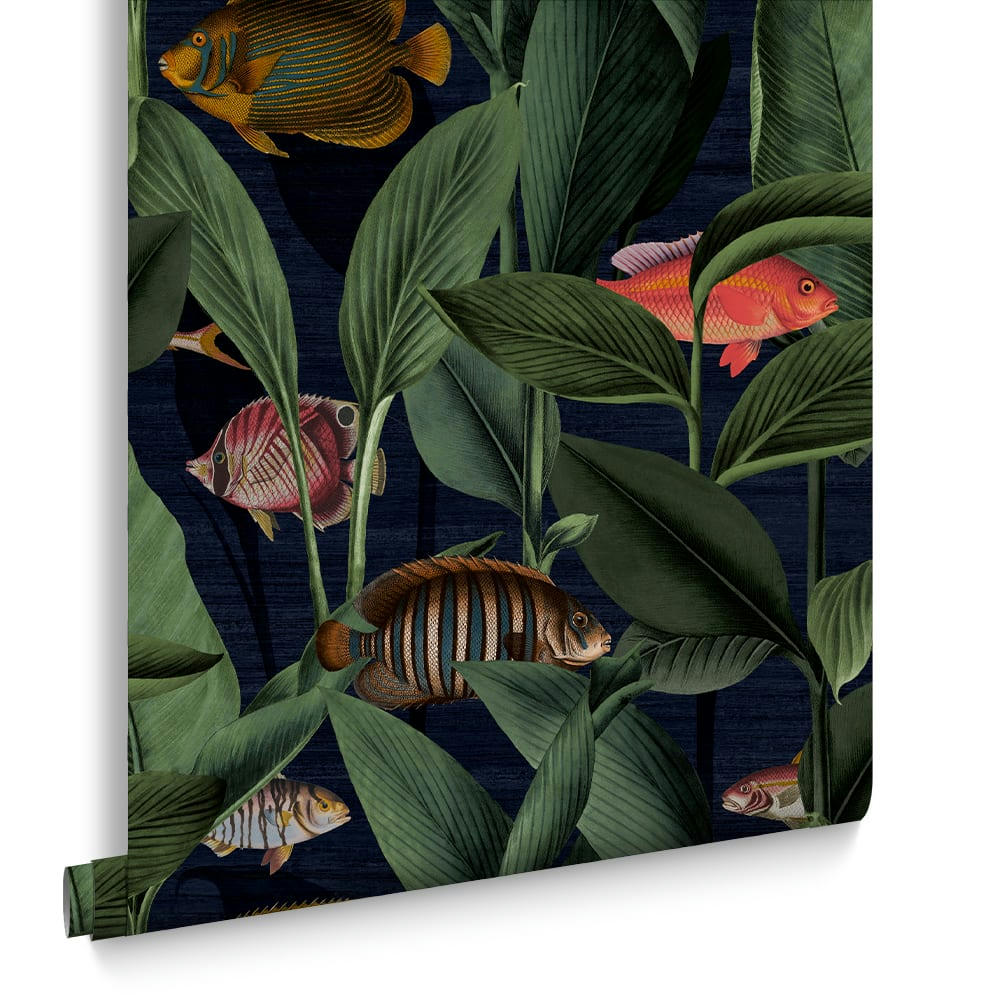 - papier peint aquarium bleu 1005x52cm