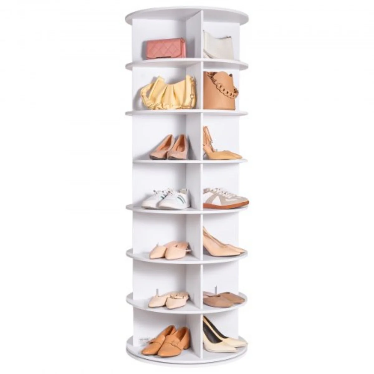 Rotating Shoe Rack Tower 360 Spinning Organizer for Closet or Entryway