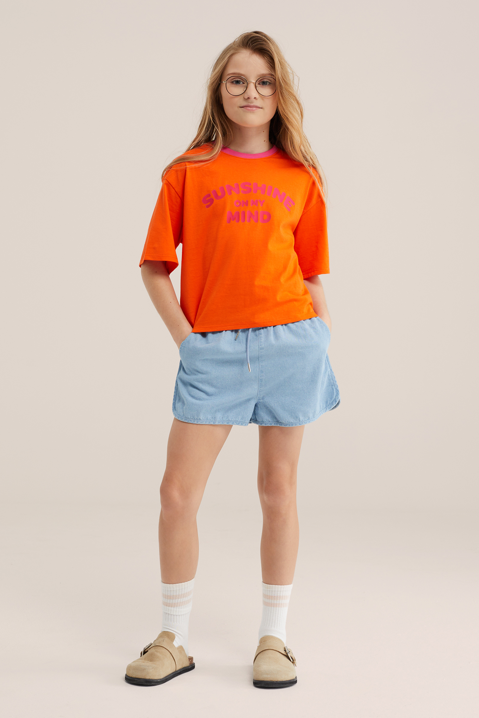 Meisjes oversized T-shirt met print