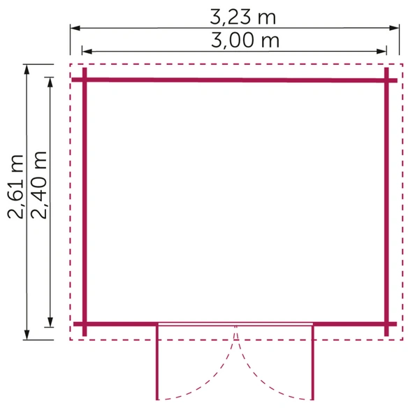 Gartenhaus »Parma«, Holz, BxHxT: 323 x 215 x 262 cm (Außenmaß inkl. Dachüberstand)
