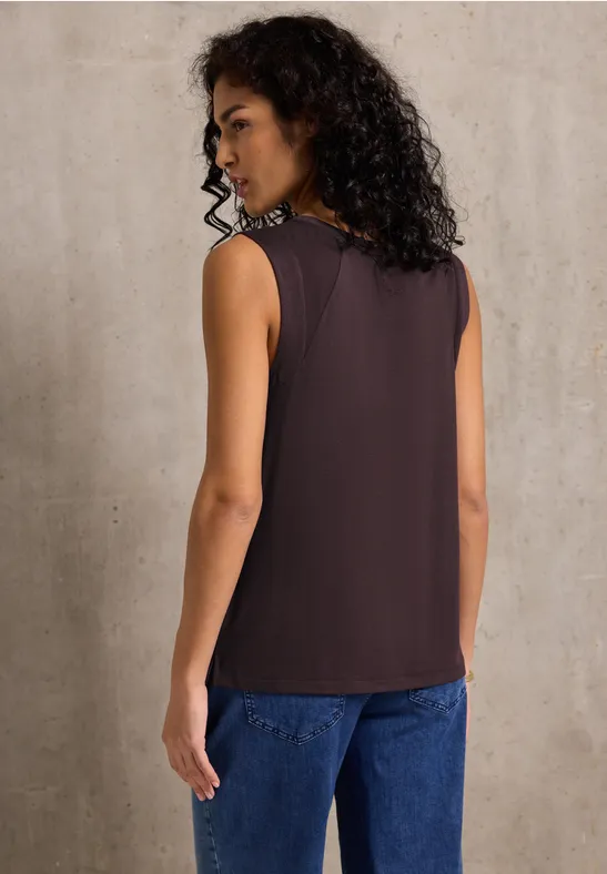 Jersey-Top mit Chiffon