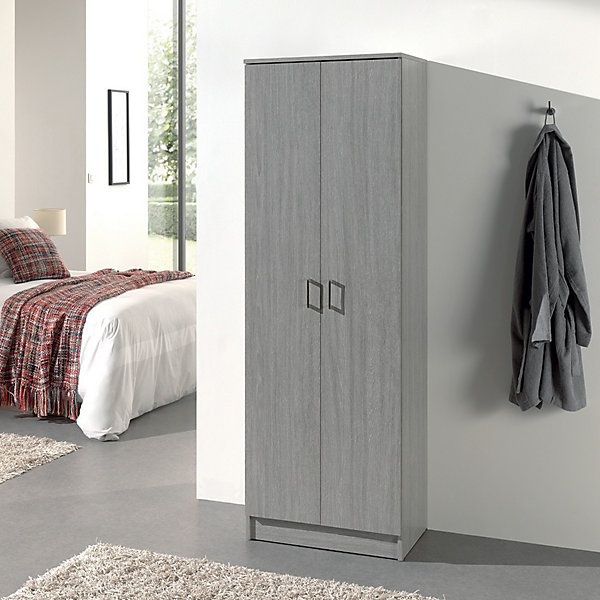 Armoire 2 portes STANChene grisH180 cm