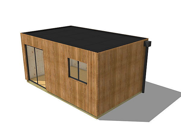 Extension bois traité autoclave en bois 5,5 x 3,5 x 2,7 m avec plancher isolé