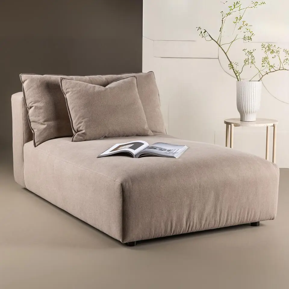 Loungestoel Bruin Katoen - 100x169x80cm - Mal&ouml;