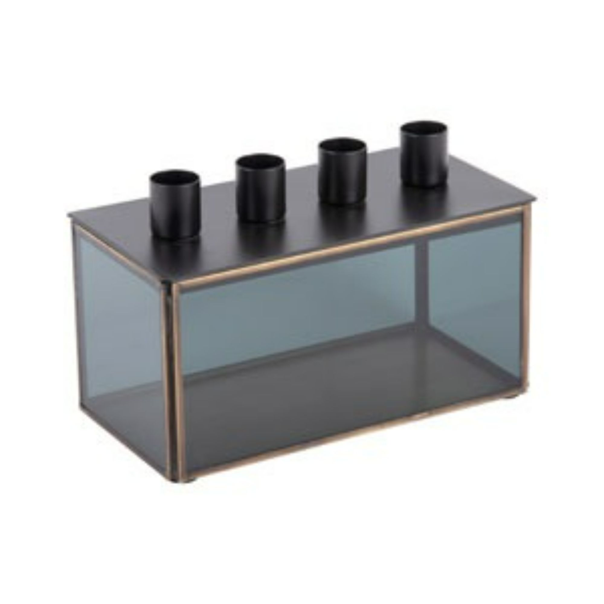 Present Time kandelaar Boxed Rectangle - zwart - 20x10x13cm