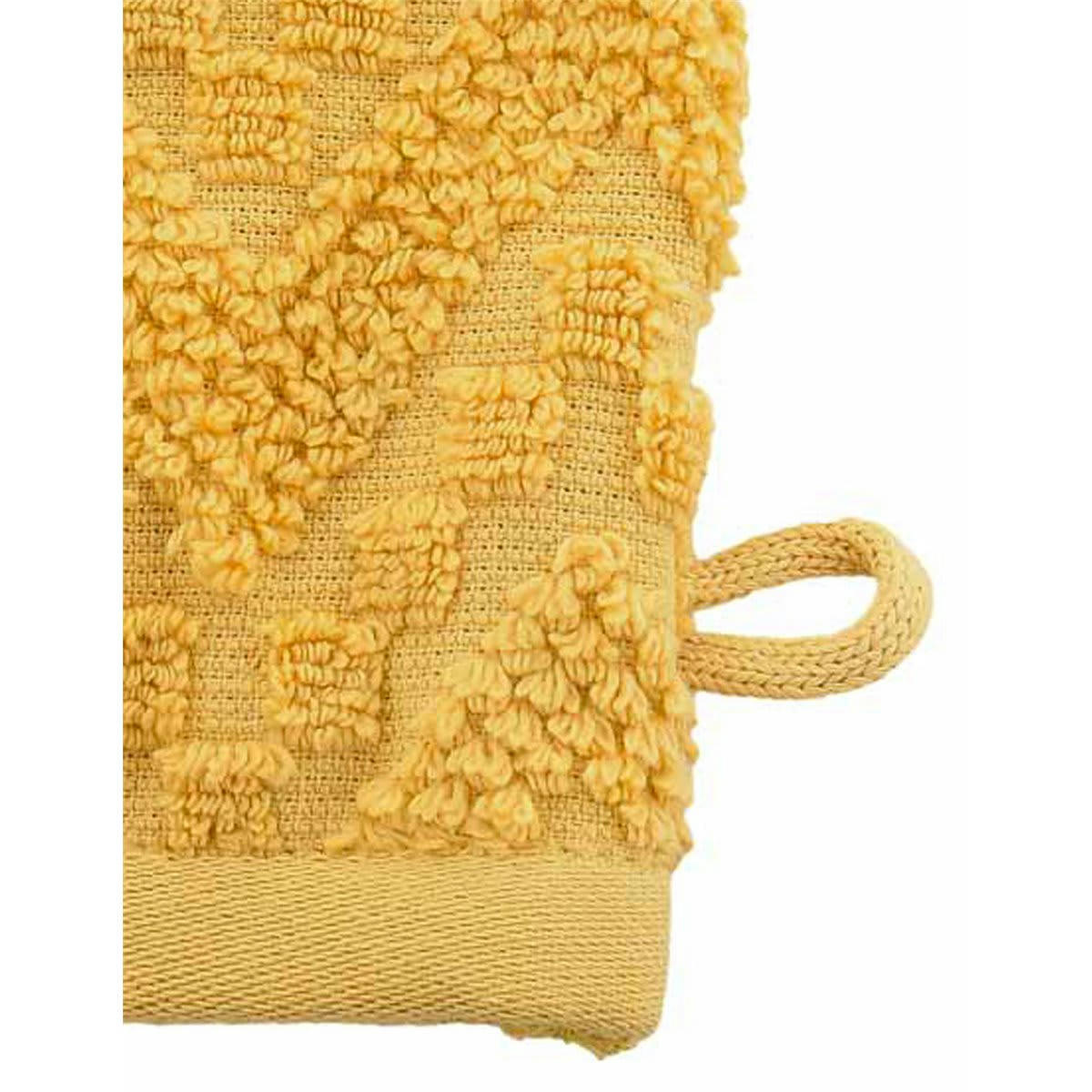 MALAWI - Lot de 2 gants de toilette en coton biologiqu miel 16x22 cm