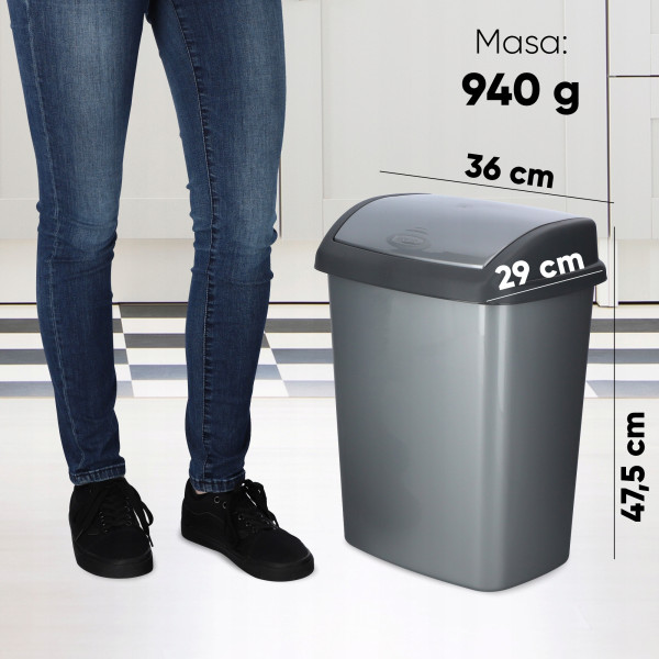 Curver Kosz Na Śmieci Uchylny 25 L Grafitowy