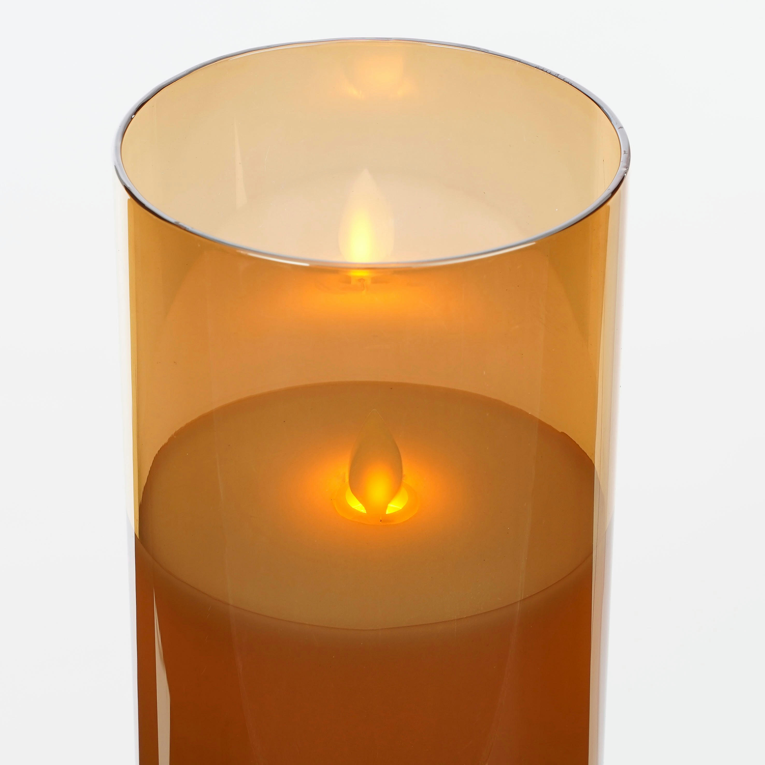 - Bougie led en verre et cire dóre H25