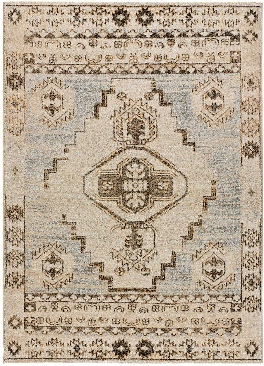 BEIRE - Tapis ethnique en beige et beige, 133X190 cm