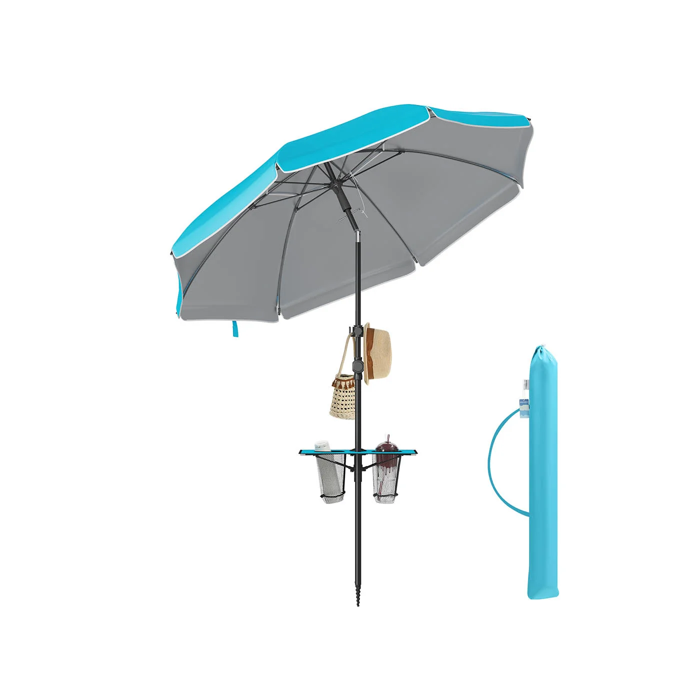 Parasol inclinaison de 30° des 2 côtés (UPF 50+)