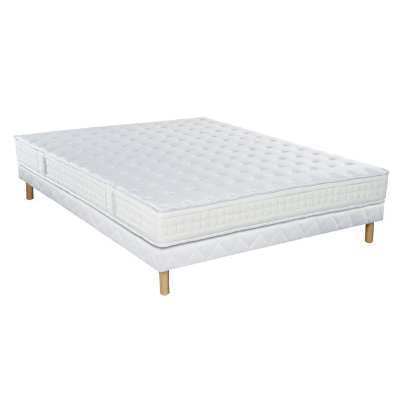 DELICE - Ensemble Matelas mousse Sommier Tradition et Pieds 150x210