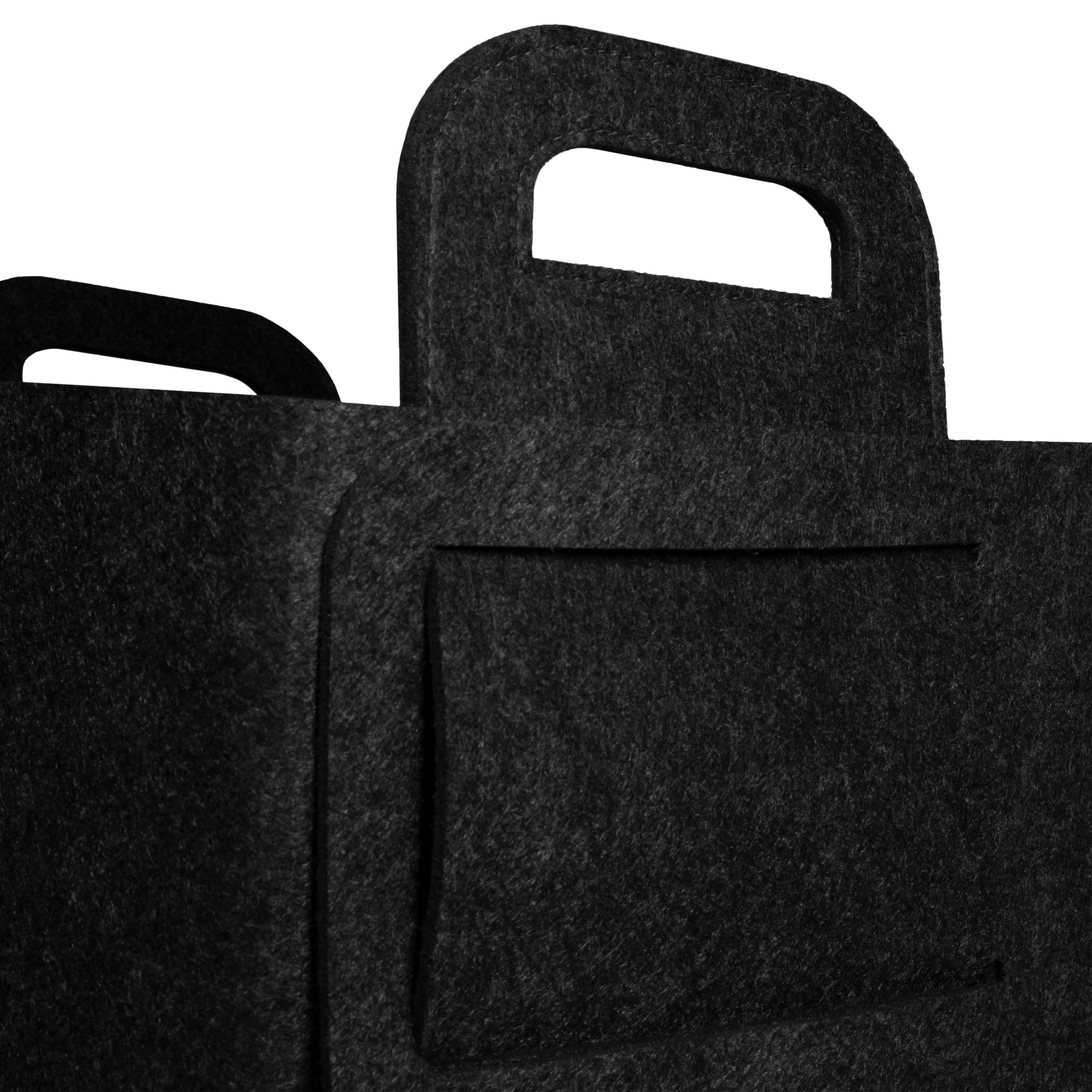 QUVIO Opbergmand vilt - Zwart - Set van 2