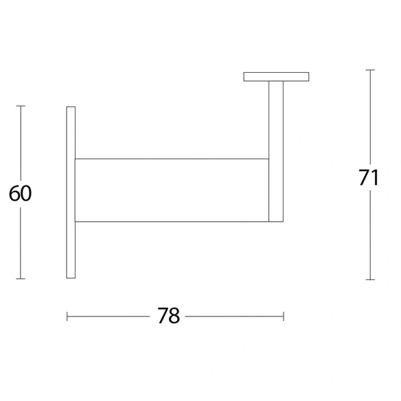 Handlaufträger, Edelstahl, flach Auflage