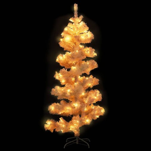 NNEVL Swirl Pre-lit Christmas Tree with Stand White 180 cm PVC