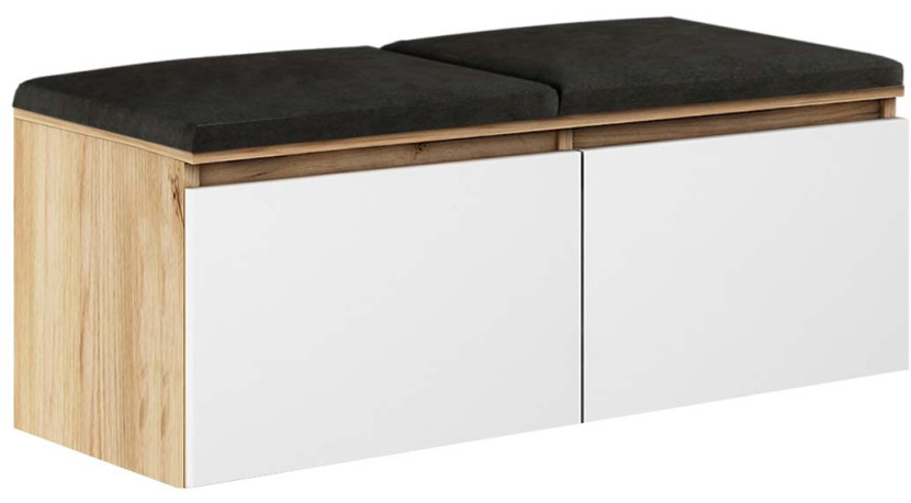 Zestaw Do Przedpokoju 2P12W Dąb Craft Złoty/Białt Mat/Czarny 100X37X212 Cm