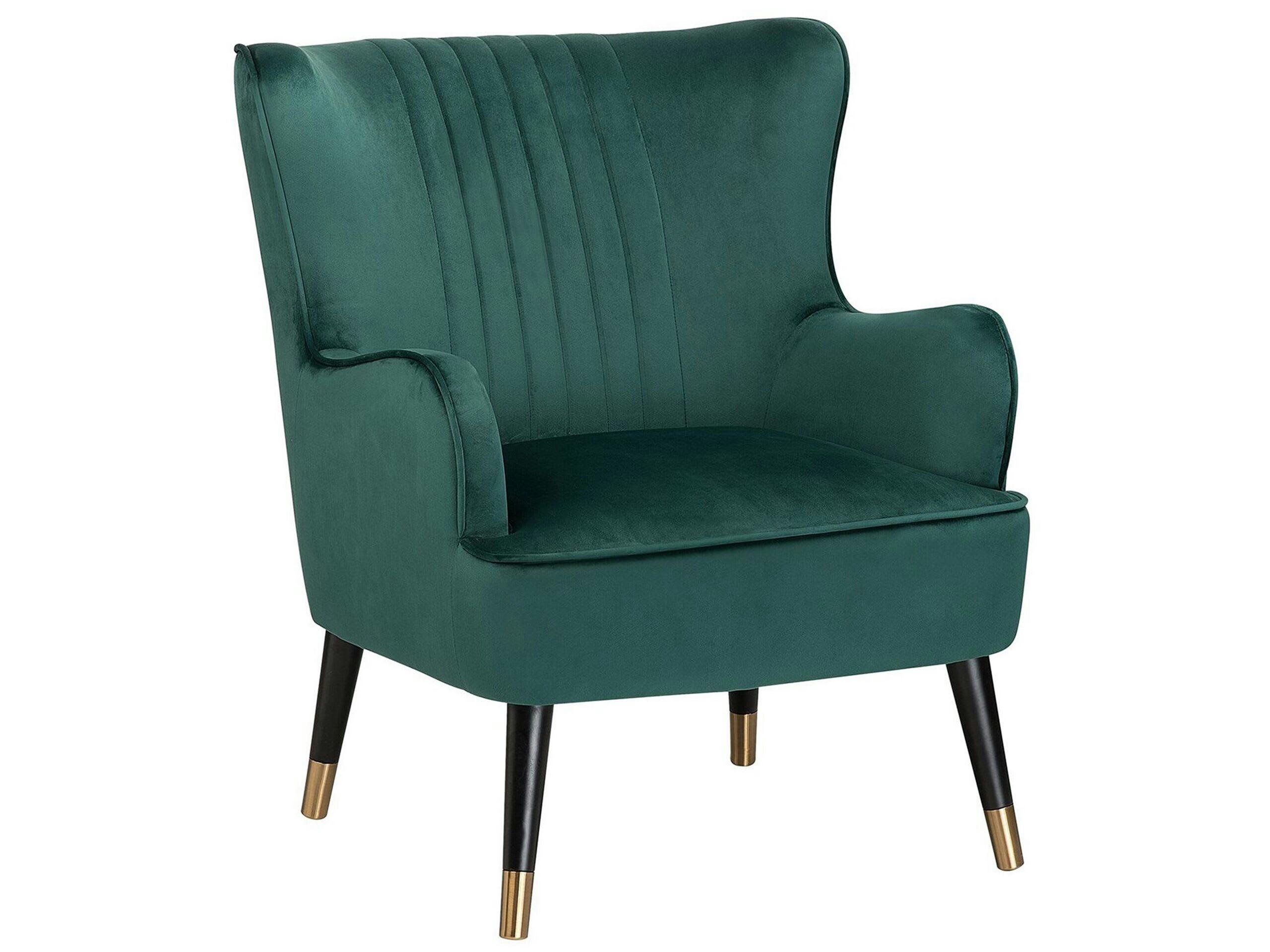 VARBERG - Fauteuil en velours vert foncé