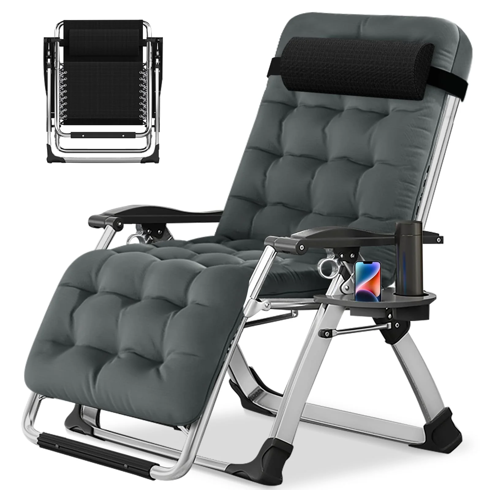 DoCred Zero Gravity Chair, Folding Lawn Chaise Recliner Lounge Chair