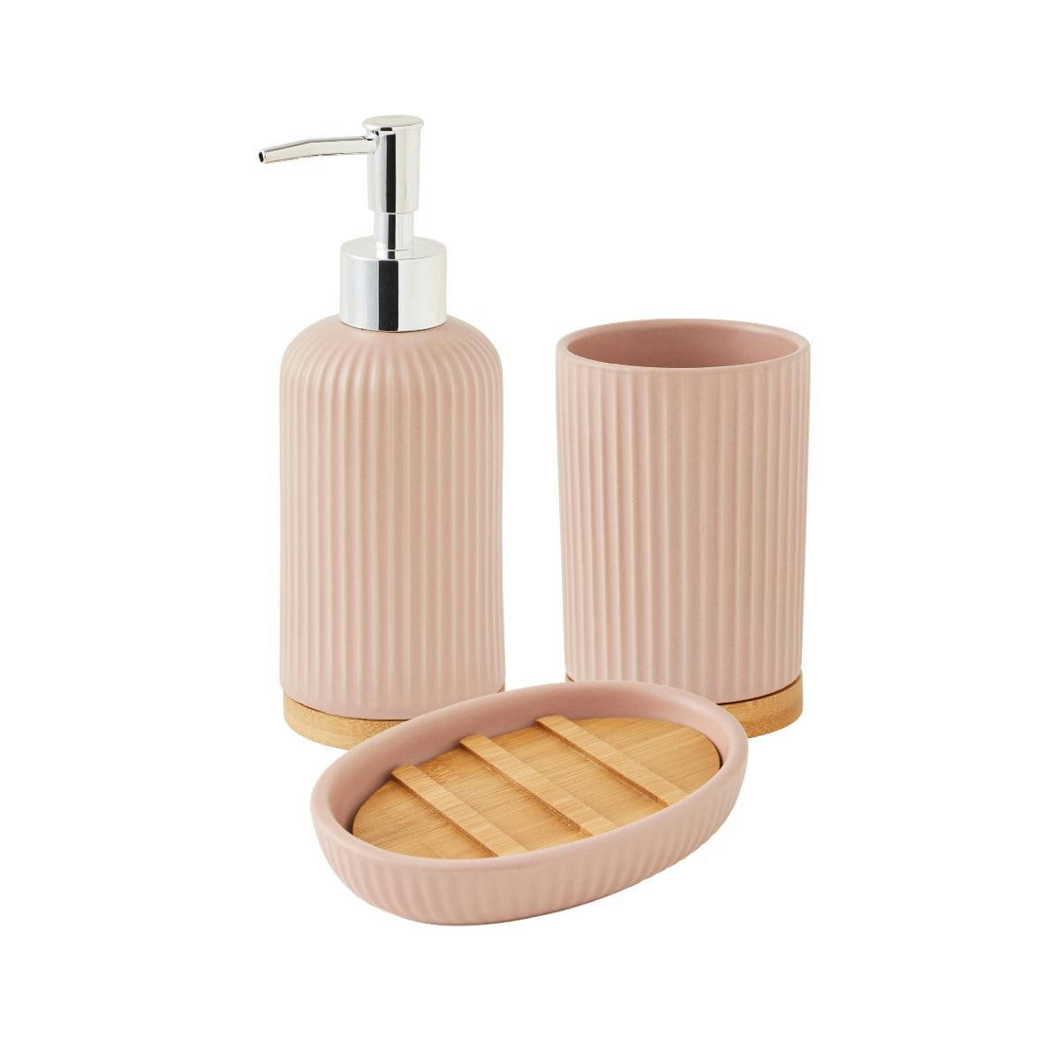 SMART - Set de salle de bain 3 pièces en céramique rose