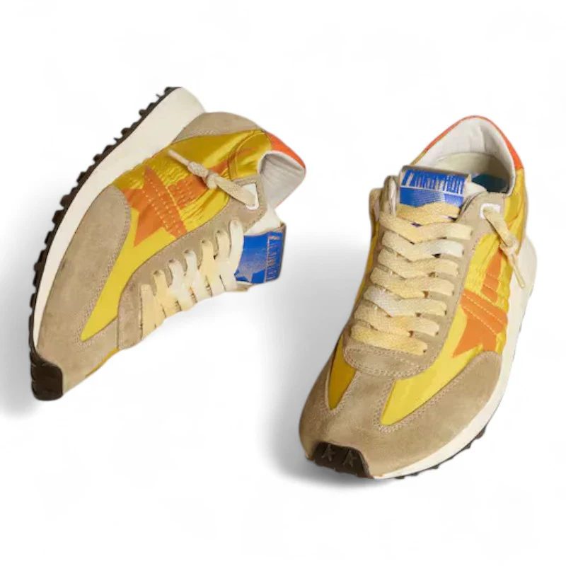 Marathon with yellow nylon upper and orange star