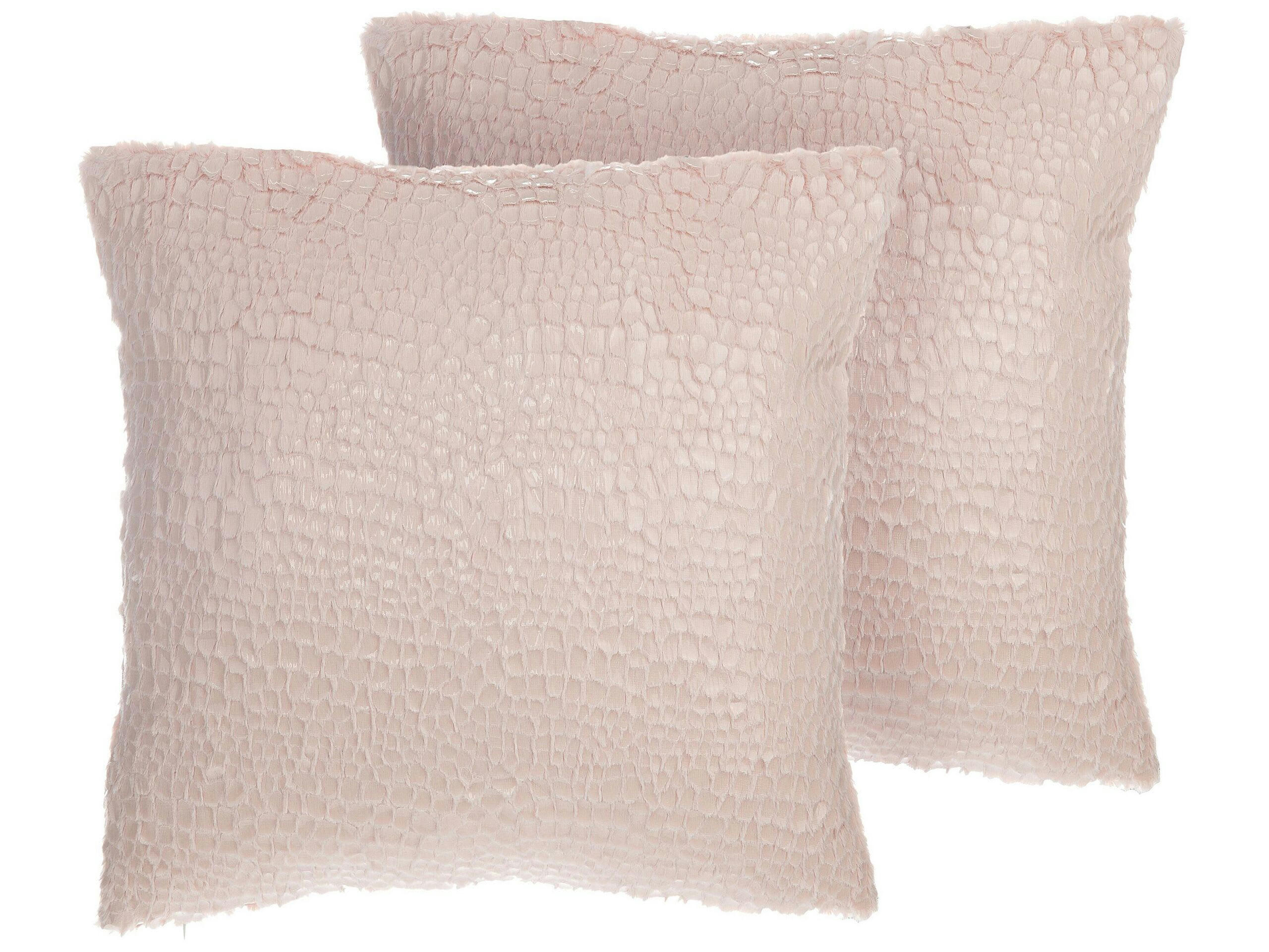 PEONY - Lot de 2 coussin décoratifs en tissu rose 45x12cm