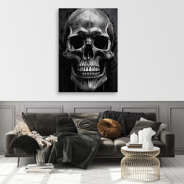 Feeby Obraz nowoczesny, Czaszka Czarno Biała 40x60