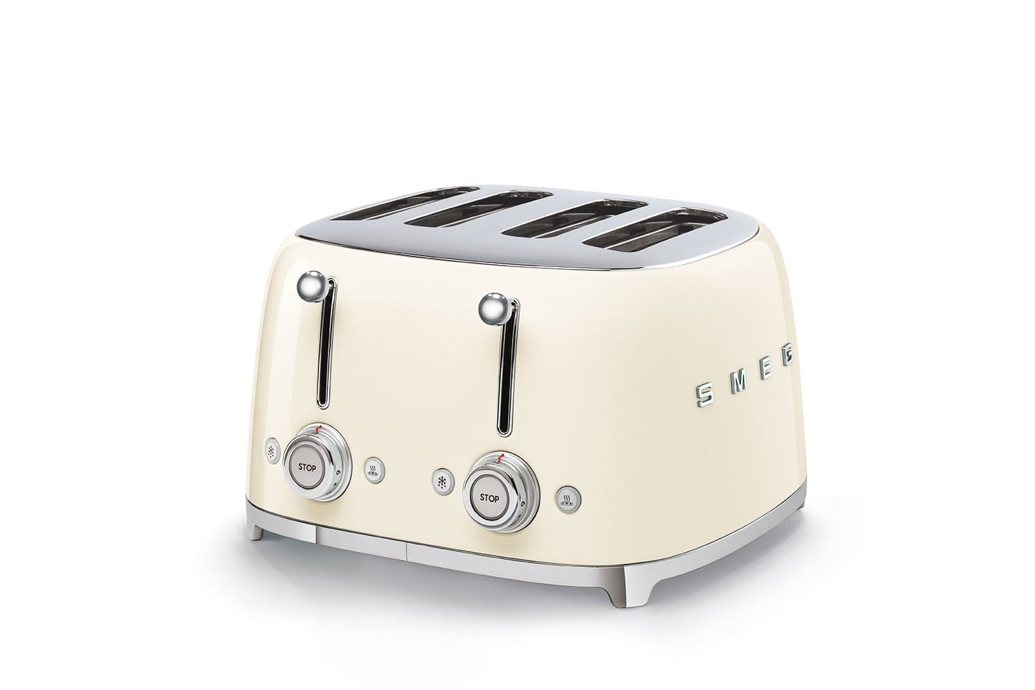 Smeg TSF03CRUK Retro 50s Style 4 Extra Wide Slice Toaster In Cream