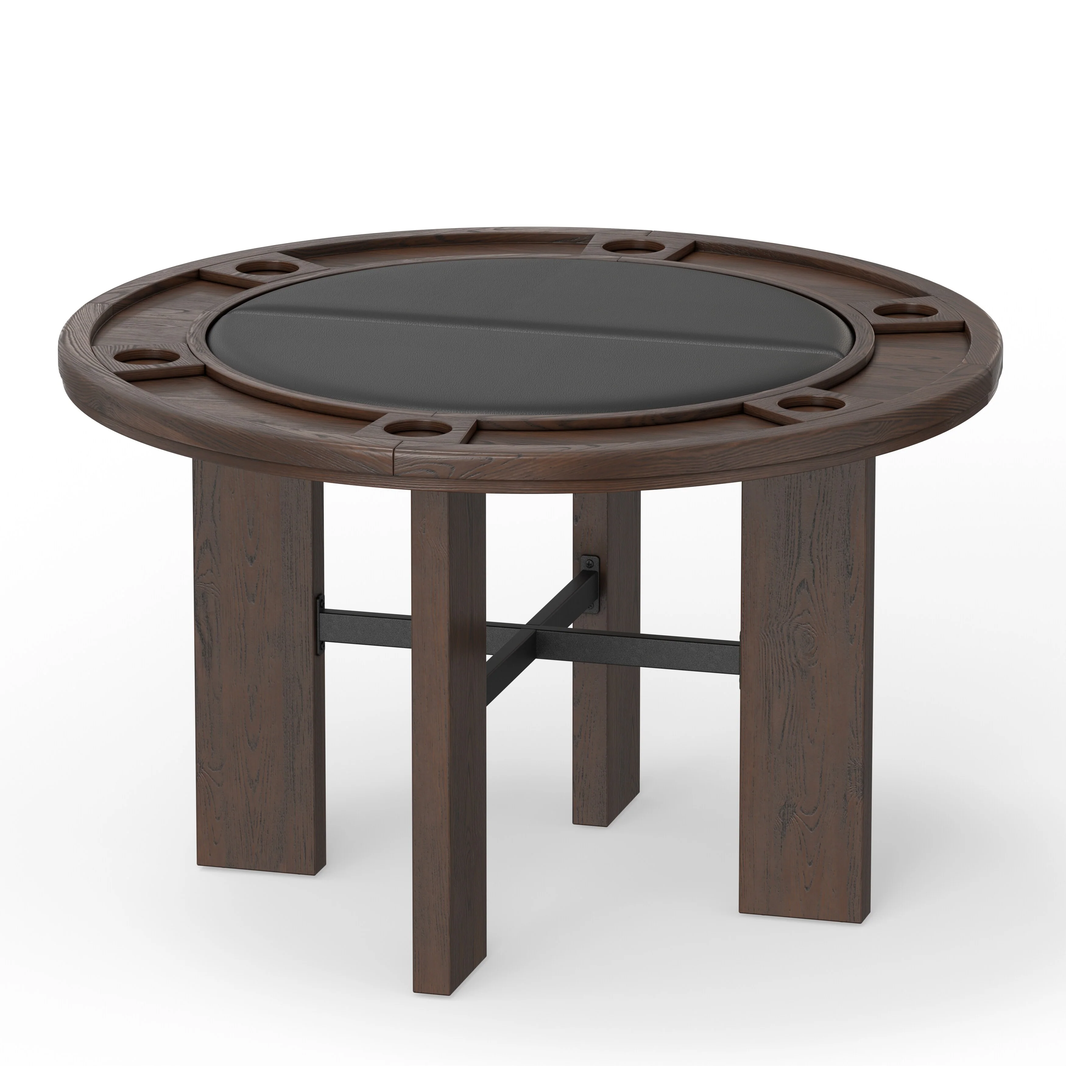 Holliday 48-inch Dining and Poker Game Table in Walnut Finish - N/A