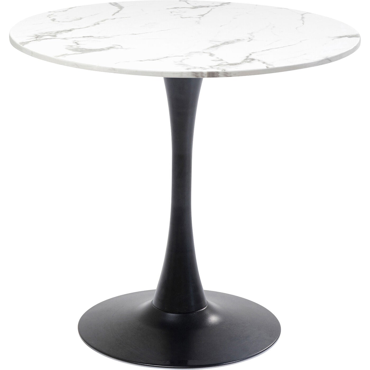 Kare Design Eettafel Schickeria Ø80cm marmerprint wit en zwart