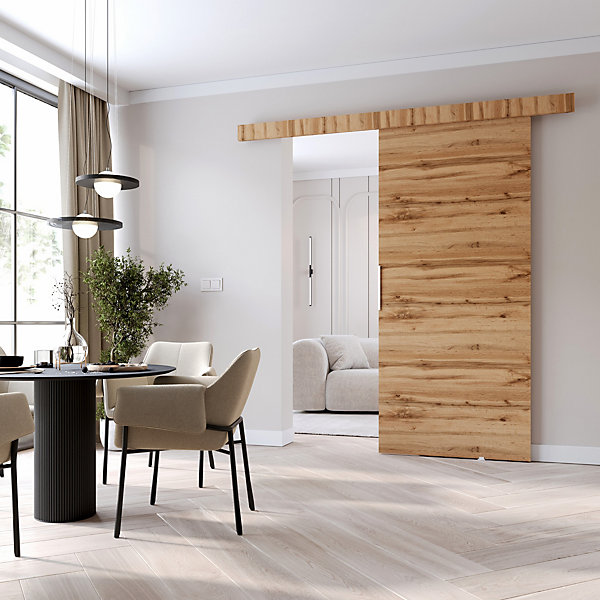 MINIO go for it, porte coulissante CLEAN A 86 cm portes de chambre, Chêne Wotan